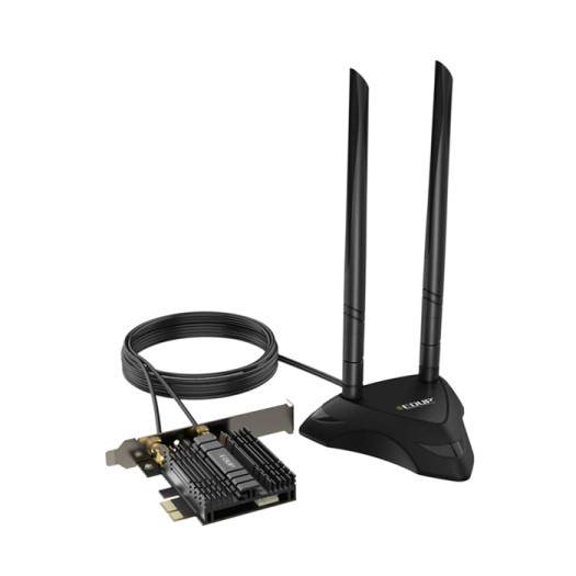 EDUP AX210 PCI E Network Card Trip Band 2.4Ghz/5G/6G 802.11ax WIFI 6E WiFi 6 AX210NGW BT 5.2 AX3000Mbps M.2 Wireless PCI WiFi Adapter - EP-9651GS PRO